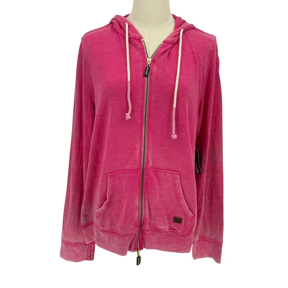Peace Love World Zip Up Hoodie Pink Graphic True Beauty Comes From Within XL